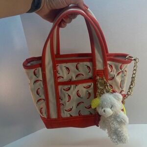 Madden Girl Canvas Mini Tote Crossbody Bag Chili Pepper Purse Charm TikTok Viral